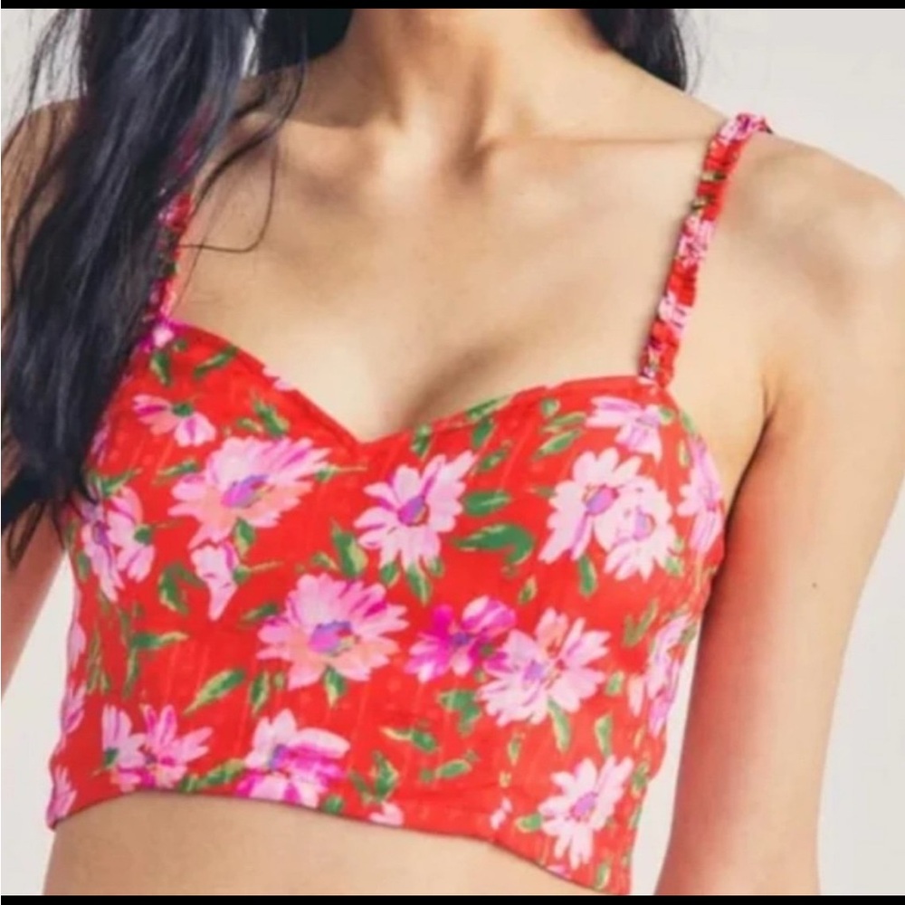 Loveshack fancy  red finelli camisole